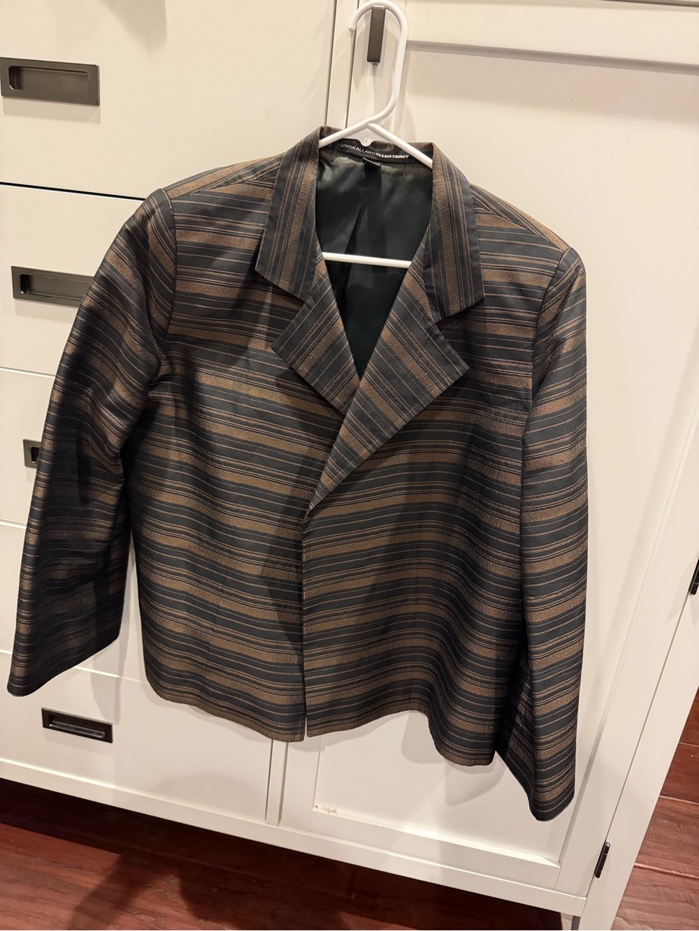 Women’s Striped Blazer Jacket - Black & Brown
